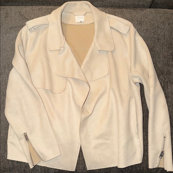 H&M Jackets & Blazers - H&M Stylish Cream Jacket with Zipper Details